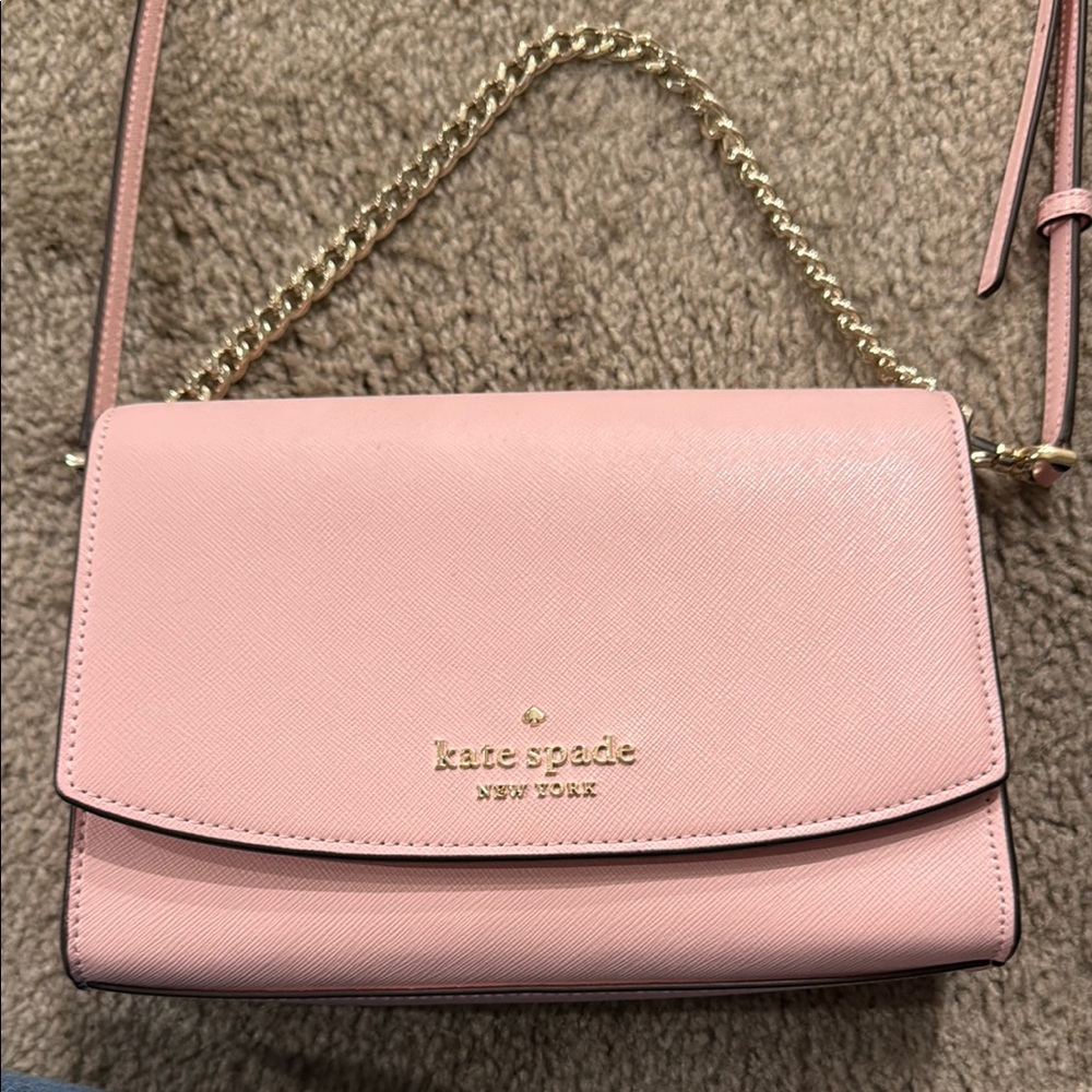 Kate Spade Pink Crossbody Bag with Gold Chain